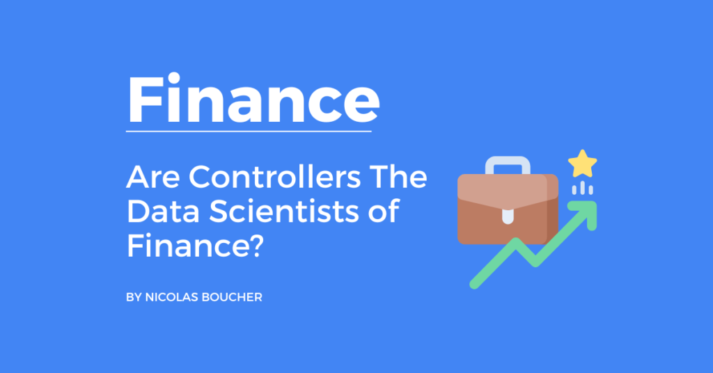 Introduction to are the controllers the data scientists of finance on a blue background with an illustration.