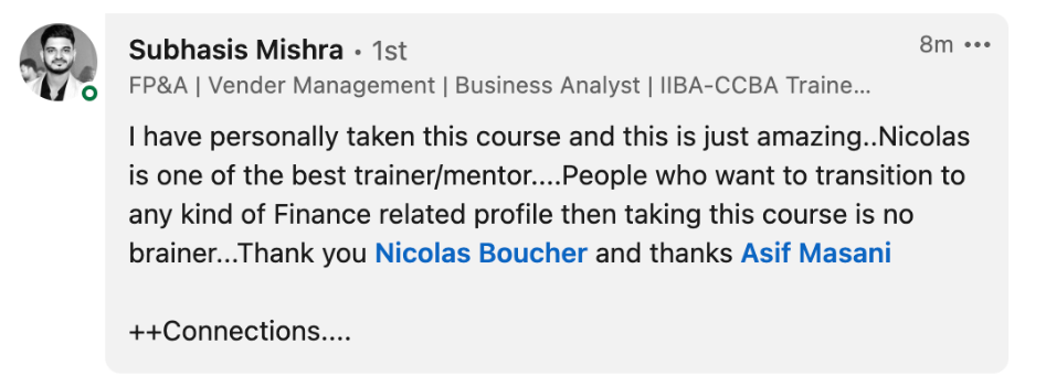 subhasis testimonial