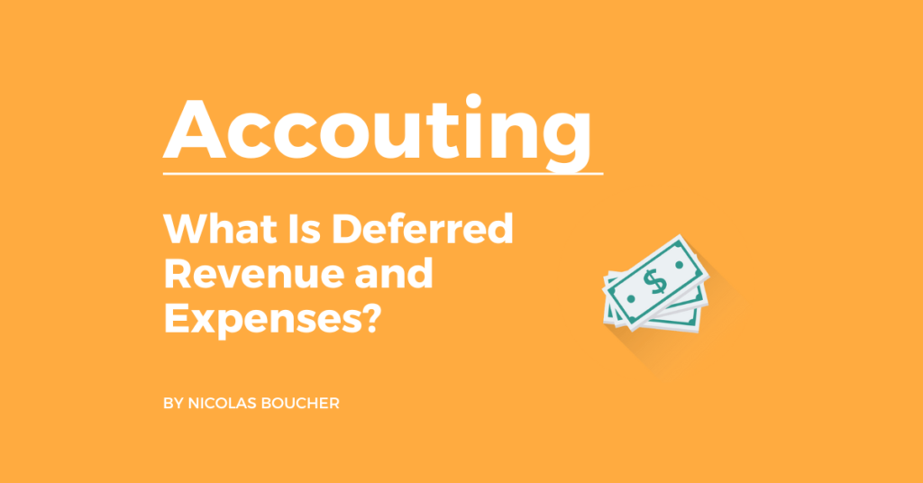 Introduction to deferred revenue and expenses on an orange background with an illustration.