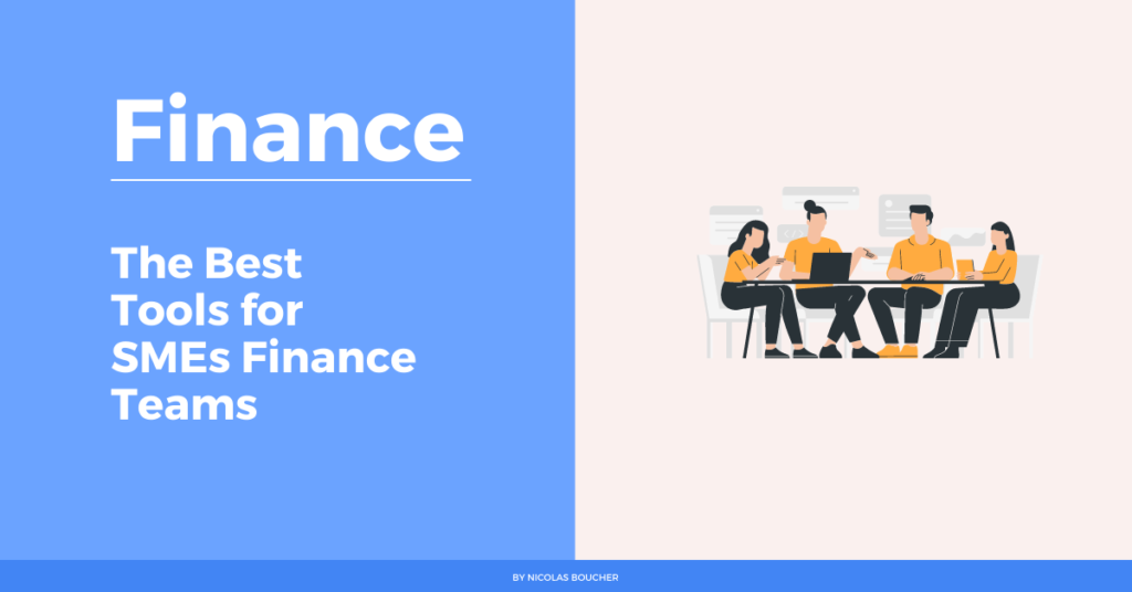An introduction to the best tools for SMEs finance teams on a blue and white background with an illustration.