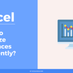 Introduction on how to analyze Variances efficiently in Excel on a white and blue background with an illustration.