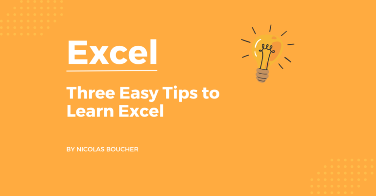 Introduction to three easy Excel tips on an orange background with an illustration.