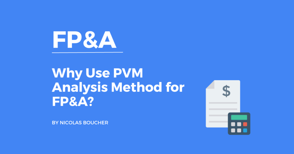 Introduction to PVM Analysis Method for FP&A on a blue background with an illustration.