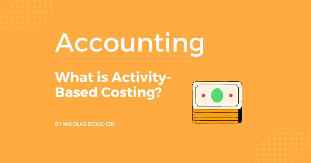 Introduction to Activity-Based costing method in finance on an orange background with an illustration.