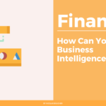 Introduction on how to use business intelligence tools in finance on an orange and white background with an illustration.