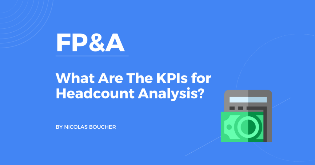 Introduction to what are the KPI for Headcount analysis in Finance on a blue background with an illustration.