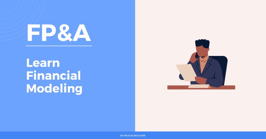 An introduction to financial modeling on a blue and white background with an illustration.