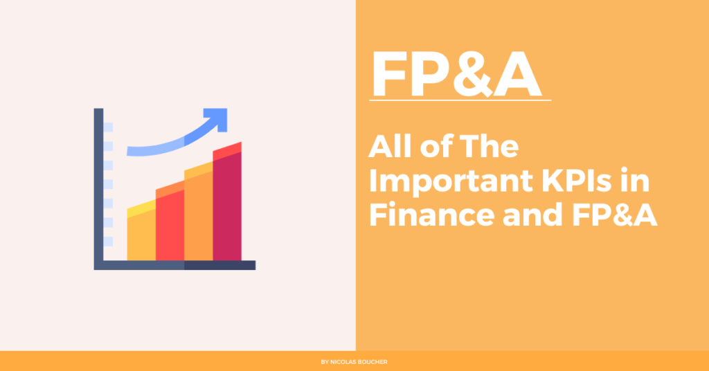 Introduction to all of the important KPIs in finance and FP&A on an orange and white background with an illustration.
