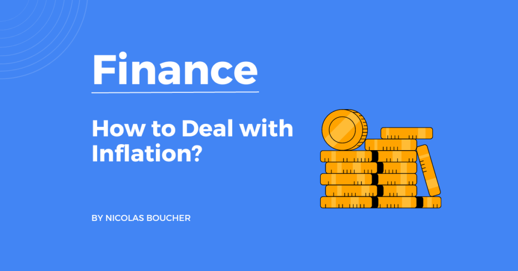 Introduction to dealing with inflation on a blue background with an illustration.