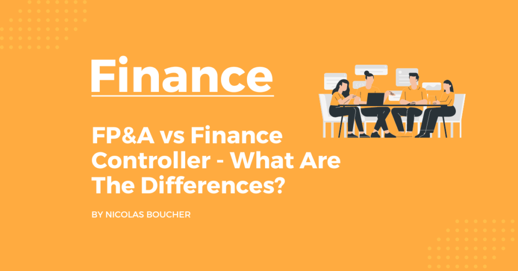 Introduction to FP&A vs Finance Controller on an orange background with an illustration.