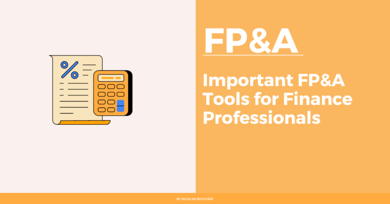 Introduction to the Important FP&A tools for finance professionals on an orange and white background with an illustration.