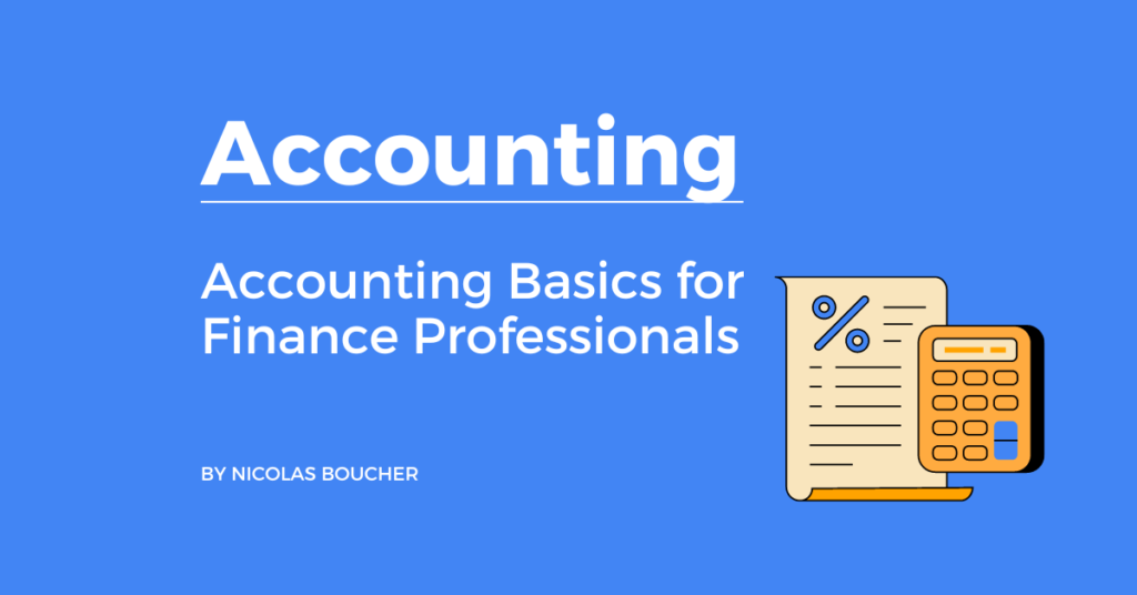 Introduction to the accounting basics for finance professionals on a blue background with an illustration.