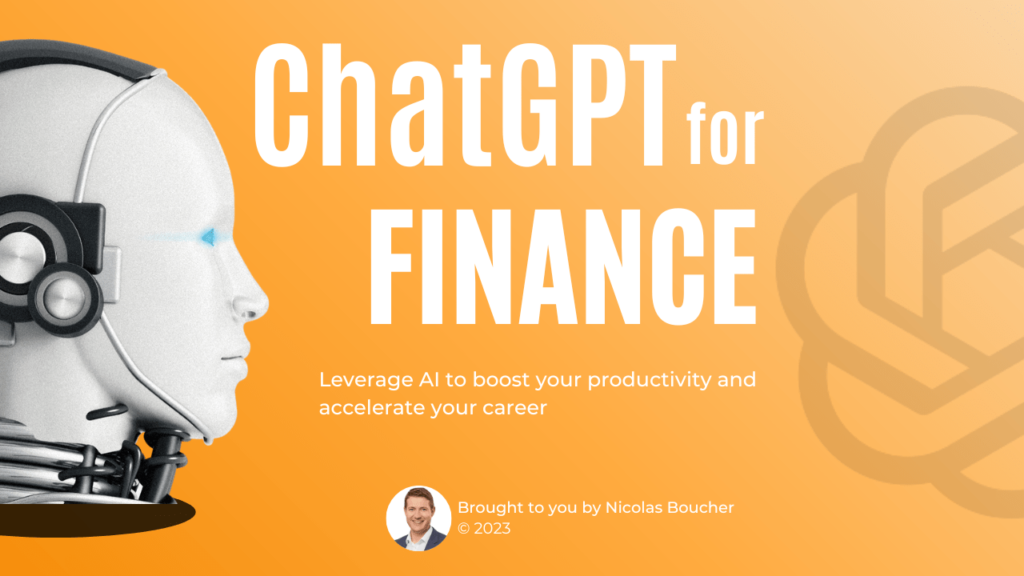 Introduction to ChatGPT for finance on an orange background with an illustration.