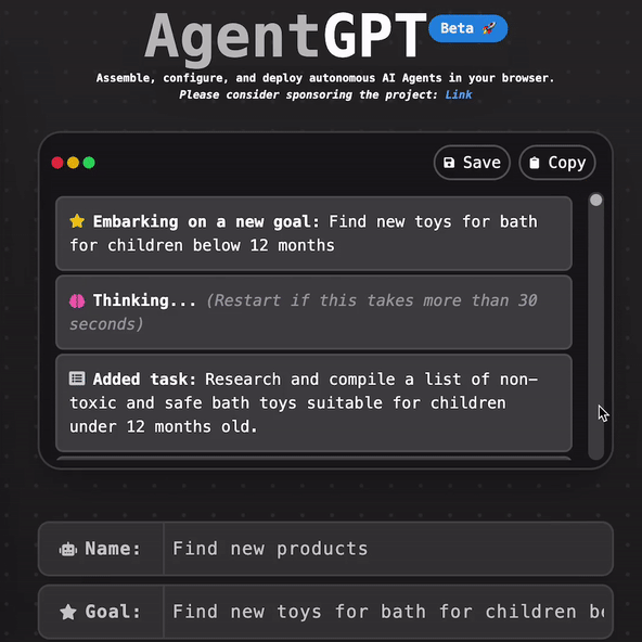 AutoGPT prompt for finding new products.