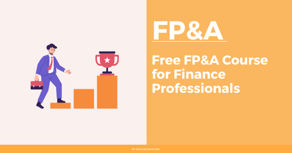 Introduction to the free FP&A course on an orange and white background with an illustration.