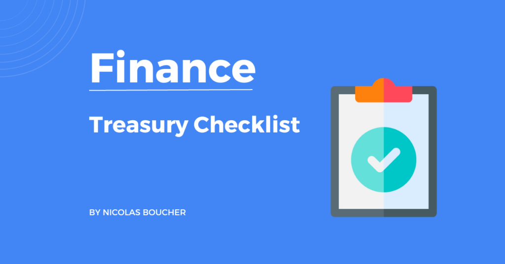 Introduction to the Treasury checklist on a blue background with an illustration.