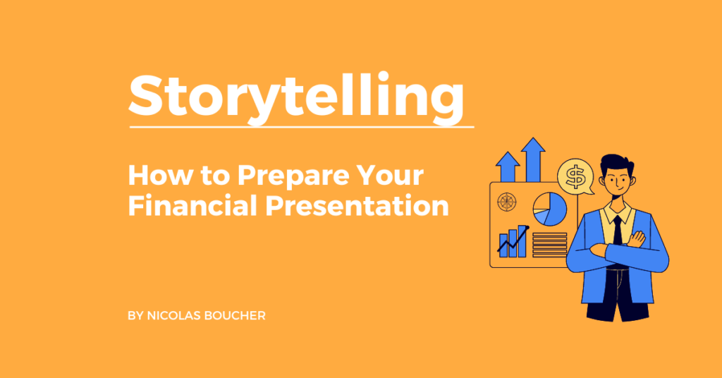 Introduction on how to prepare your financial presentation on an orange background with an illustration.