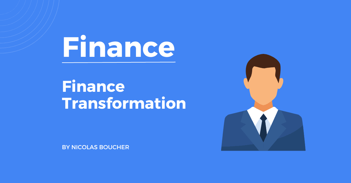 Introduction to finance transformation a blue background with an illustration.