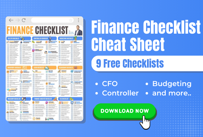 Finance Checklist Cheat Sheet