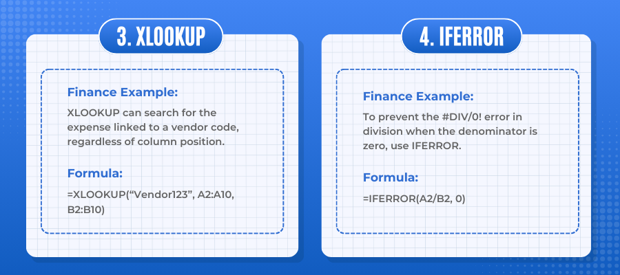 XLOOKUP and IFERROR formulas