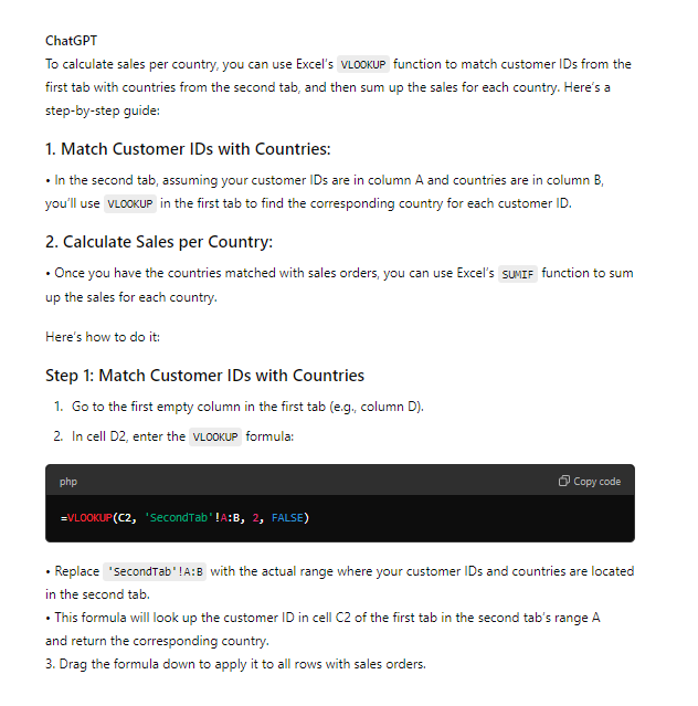 Assist you in Working With Excel prompt 1