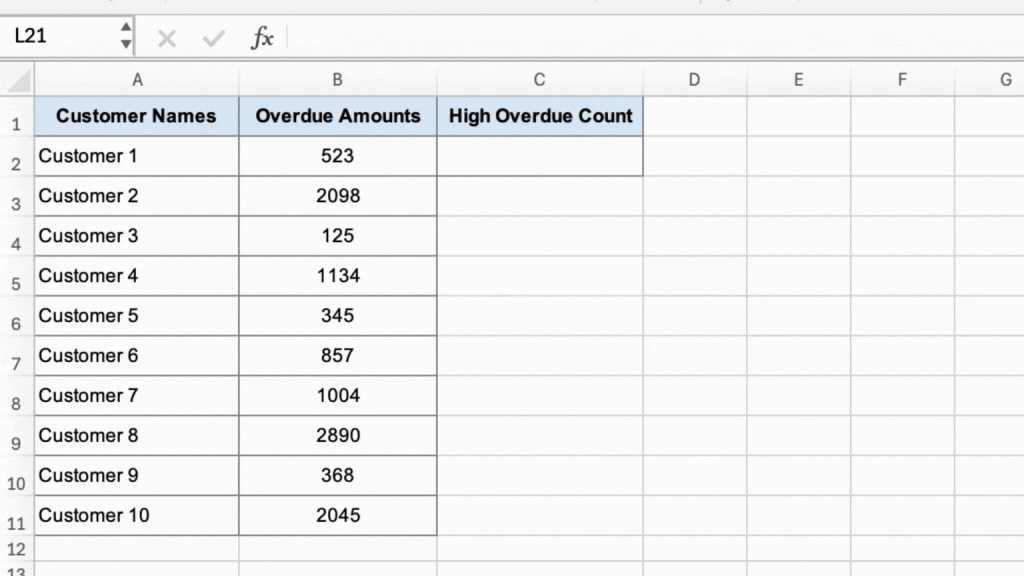 COUNTIF formula overview