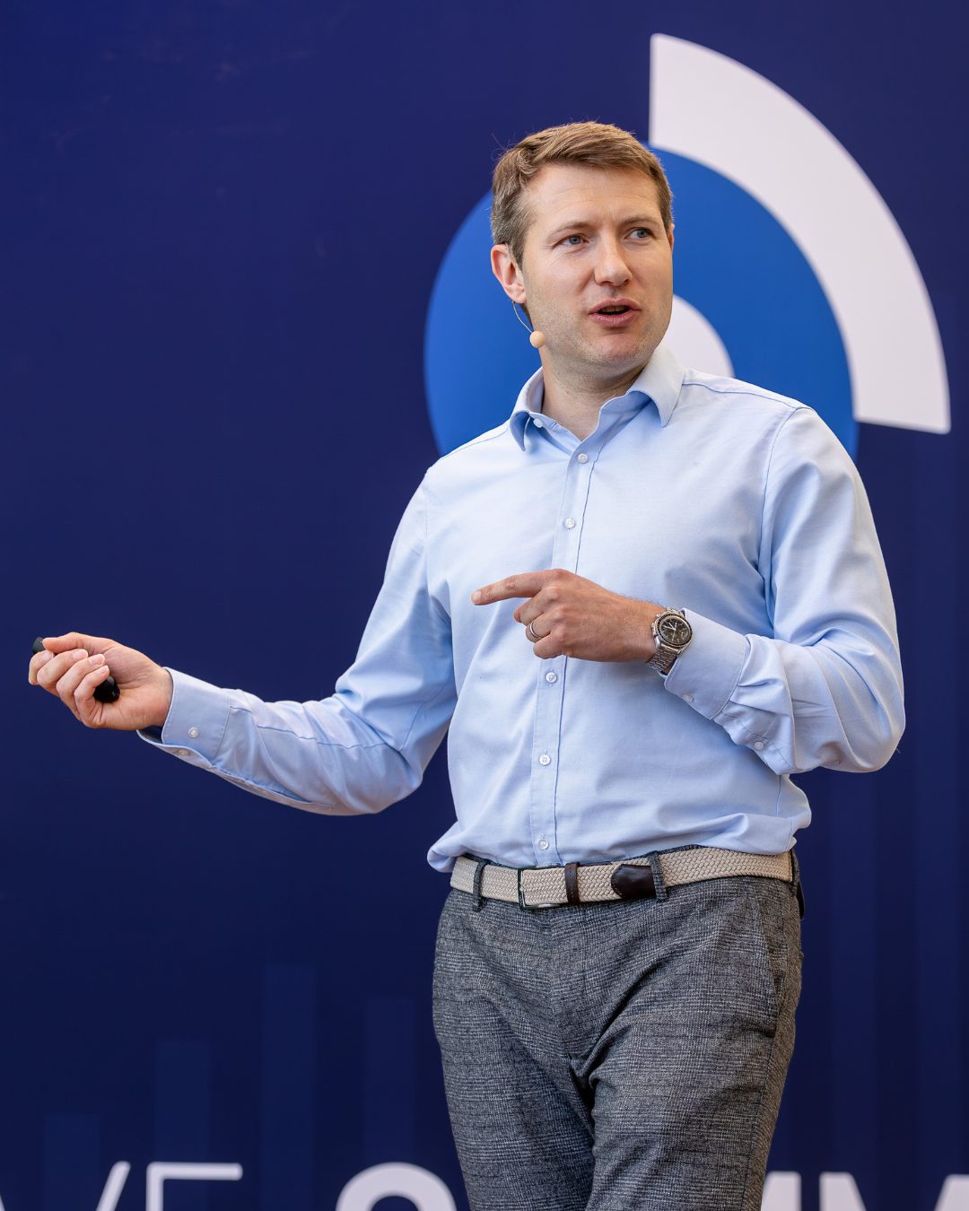 Nicolas Boucher presenting on stage